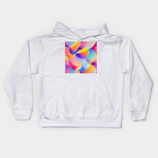 seamless Geometric pattern of curved shapes Kids Hoodie